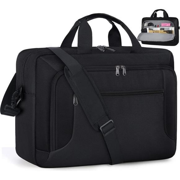 Laptop Bag 17.3 Inch Waterproof Laptop Case for Men - Black
